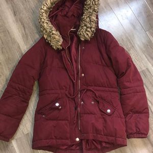 Burgundy winter jacket
